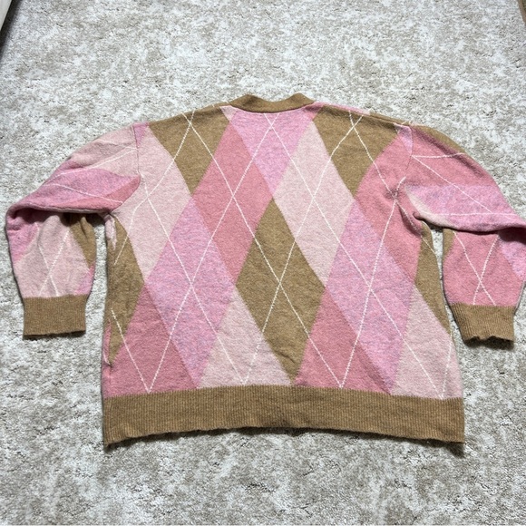 J. Crew Pink and Tan Cardigan Sweater with Soft Texture - Picture 5 of 7